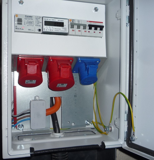 Drehstromkiste 32A umgebaut auf CEE16(rot+blau)
